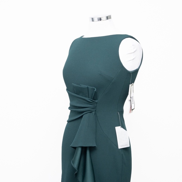 Betsy & Adam - Petite Christine Scuba Crepe Ruffled Bow Gown. - Picture 10 of 13